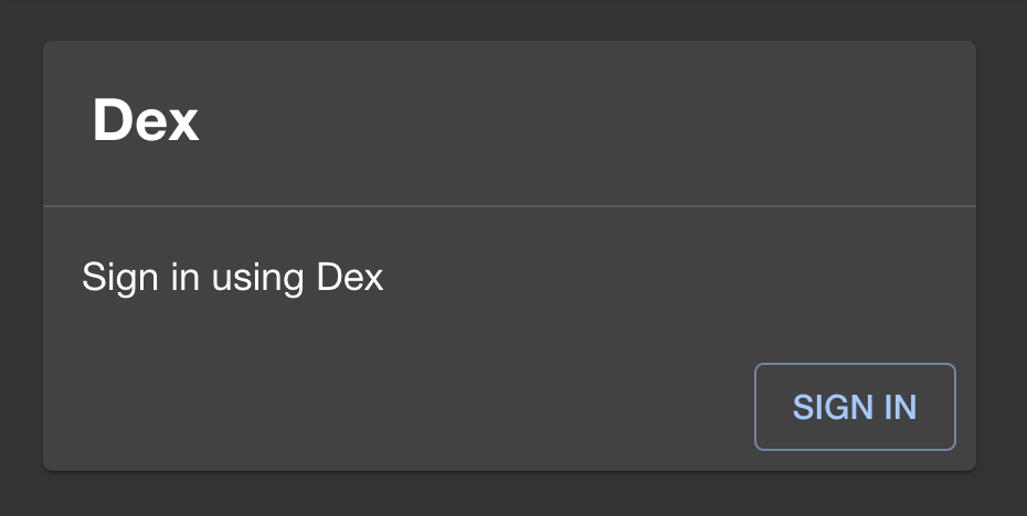 Developer portal login screen