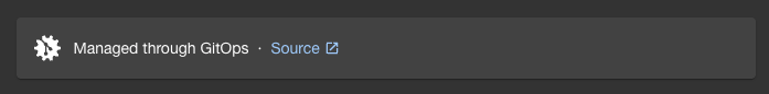 Screenshot showing a GitOps indicator with link