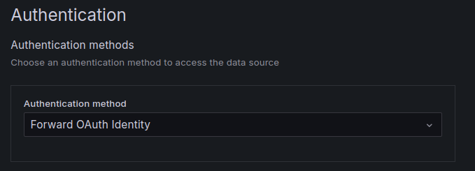 Data source authentication setup